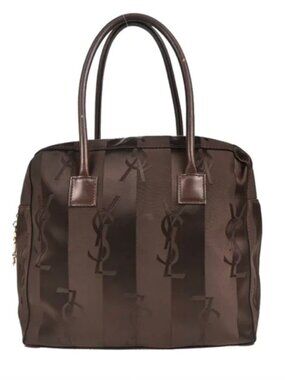Tom Ford Yves Saint‎ Laurent YSL Monogram Jacquard Tote Brown Archival